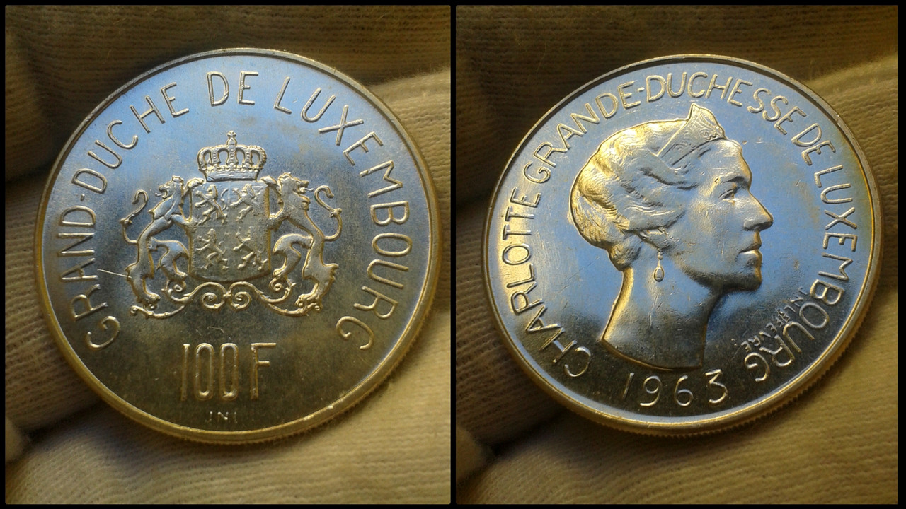 100 Francos de 1963. Luxemburgo. Dedicada a Fredericus. Polish-20210323-145047988