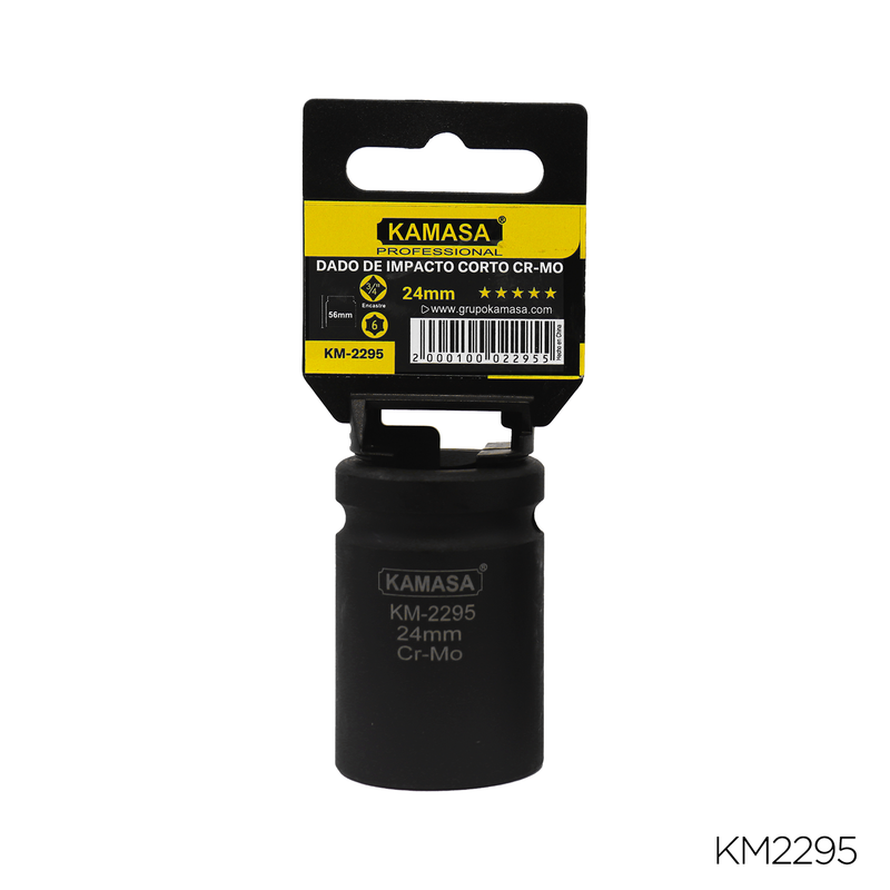 DADO DE IMPACTO CORTO CRMO "KAMASA" - 3/4"DR.X 24MM