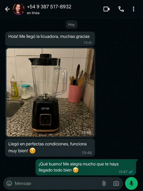 Chat de WhatsApp cliente 5