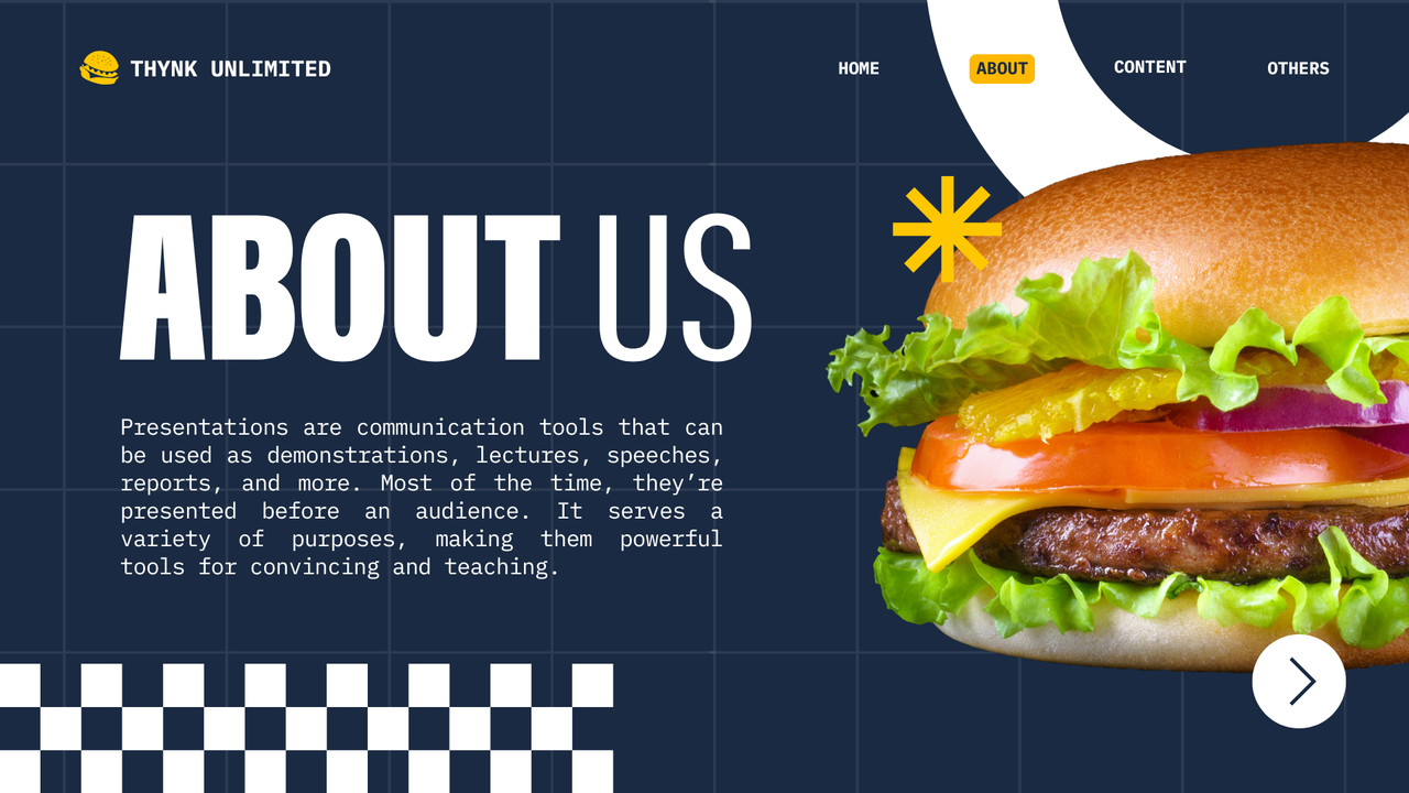 Red and White Modern Burger Presentation