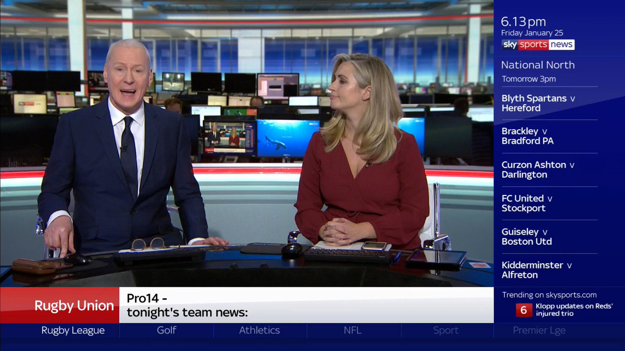 25 January - 18.00.00 - Sky Sports News At 6. A comprehensive ro