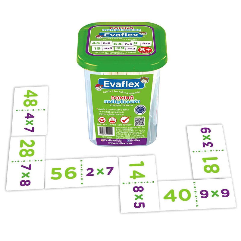 DOMINÓ/PLASTICO MULTIPLICACION C/28
