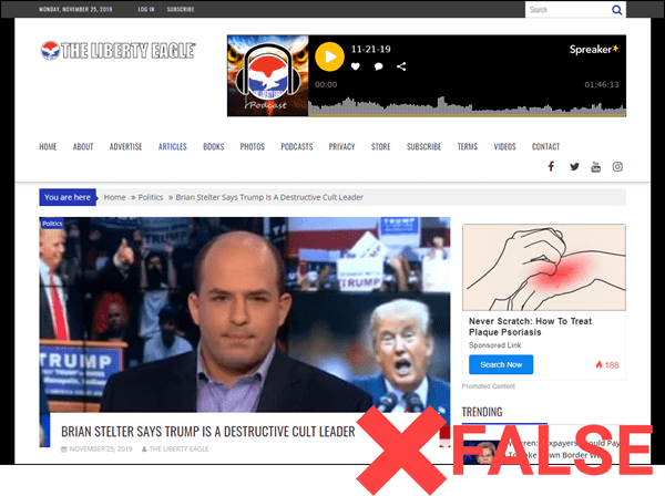 FALSE Stelter headline