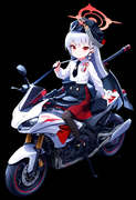 1 girl, healthyman, haruna (blue archive), aged down, {little child}, black back s-3340854097
