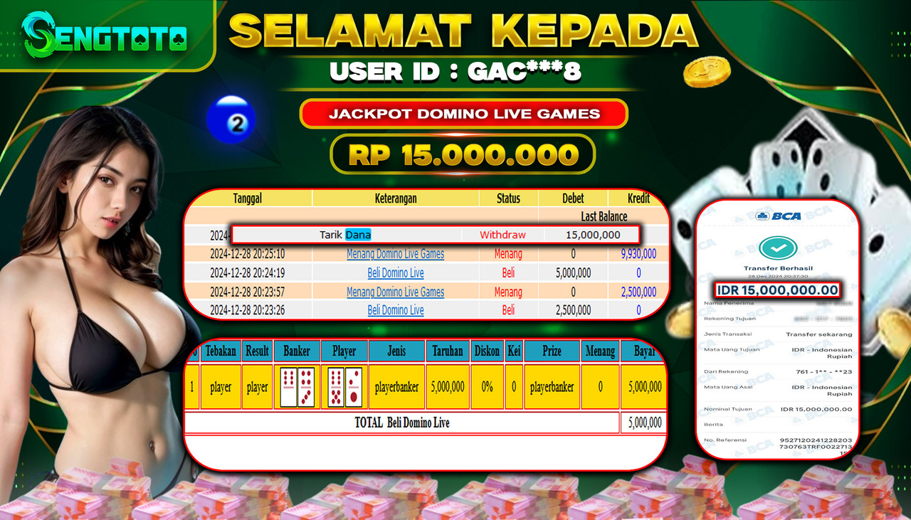 BUKTI PEMBAYARAN LIVE GAMES DOMINO