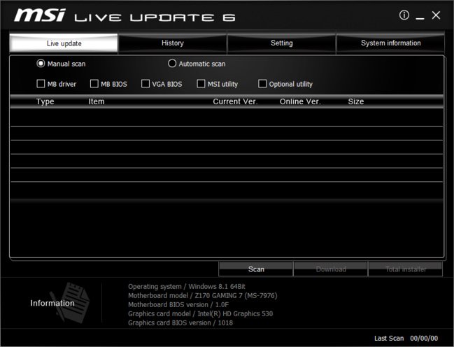 MSI Live Update 6.2.0.58 MSI Live Update 6.2.0.58
