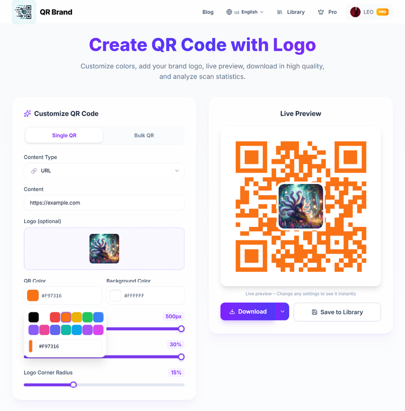 QR Brand Interface
