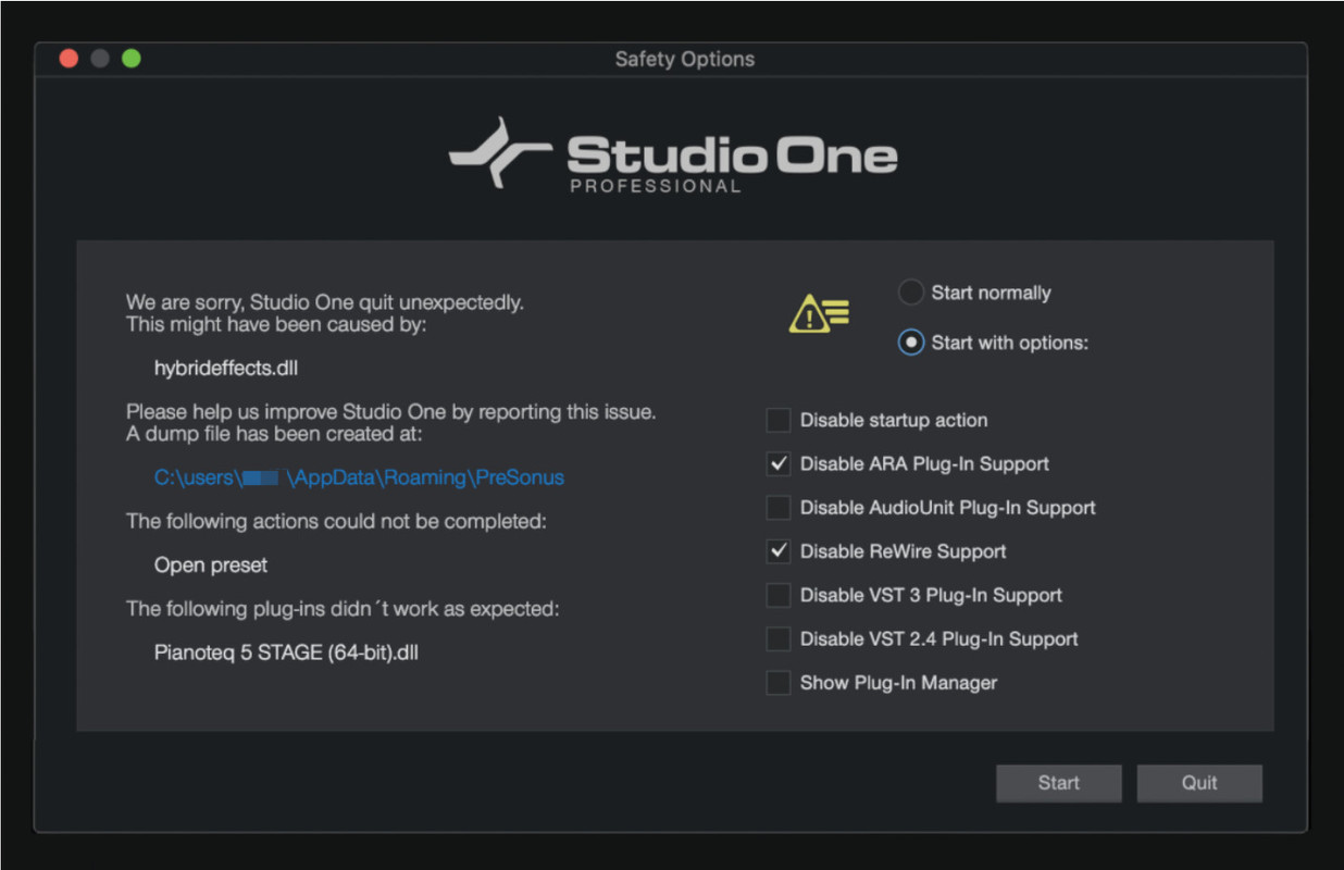 Studio One 5.4.1 crashing when opening saved song | Page 2 | AudioSEX -  Professional Audio Forum