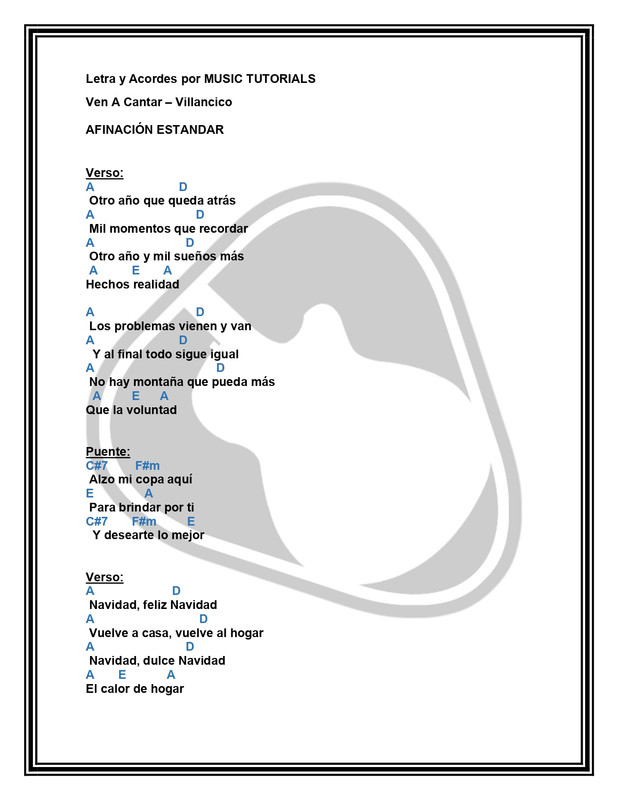 Ven A Cantar Villancico Letra y Acordes by MUSICTUTORIALS page 0001 — Postimages Ven A Cantar Villancico Letra y Acordes by MUSICTUTORIALS page 0001 — Postimages