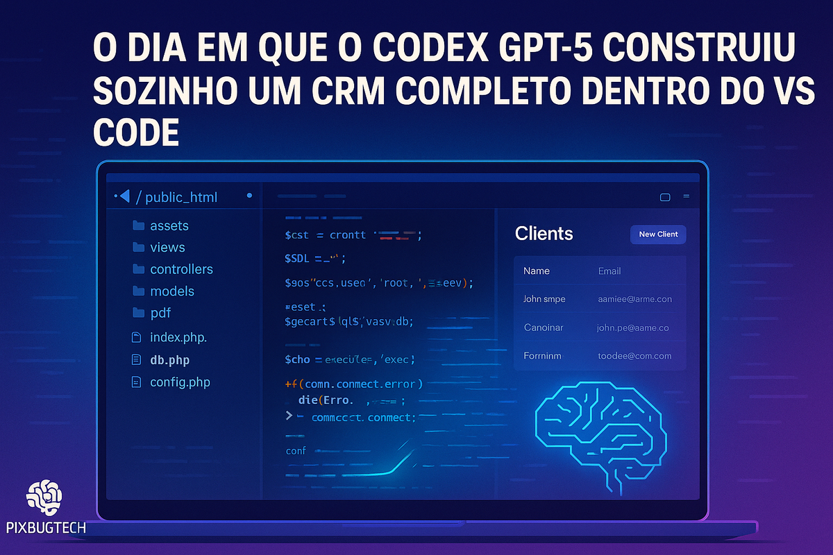 🤖 O dia em que o Codex GPT-5 construiu sozinho um CRM completo dentro do VS Code
