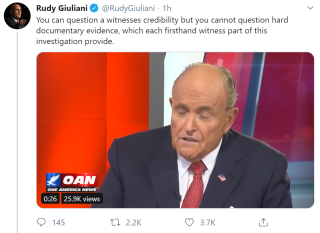 BREAKING-Rudy G will be tweeting some evidence he has in Ukraine
