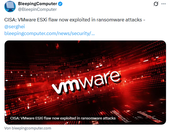 Ransomware-Angriffe auf VMware ESXi-Server