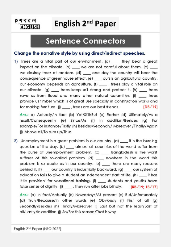 English 2nd Paper HSC 2022 Grammar Part page 038