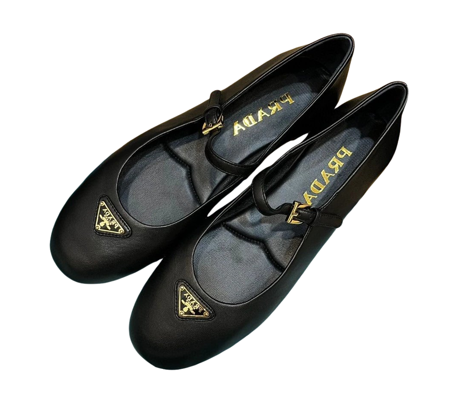 Prada leather ballerina shoes