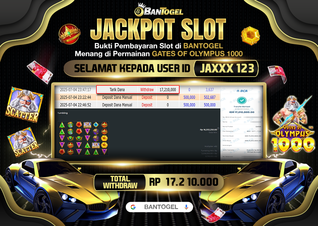 BUKTI JACKPOT LUNAS BANTOGEL