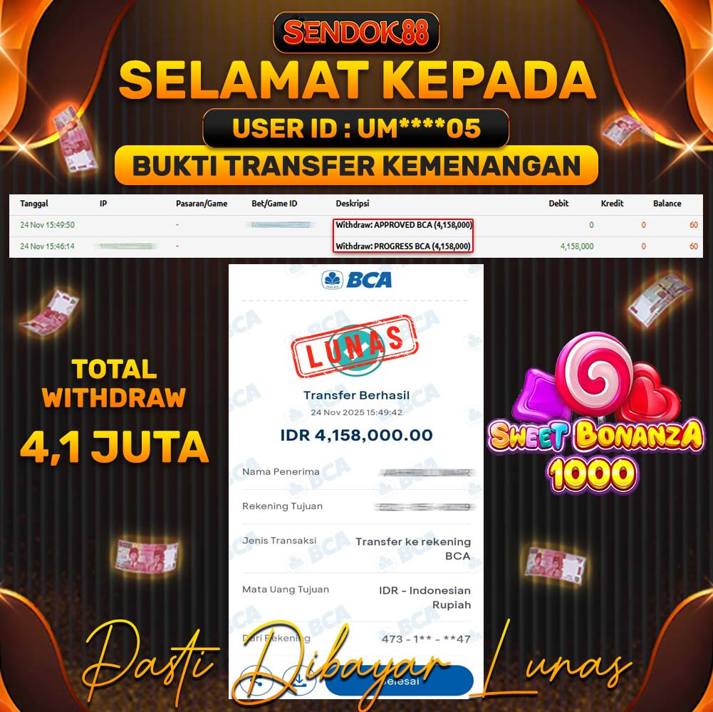 SENDOK88 JEPE! SWEET BONANZA 1000 Rp 4.158.000,- LUNAS!
