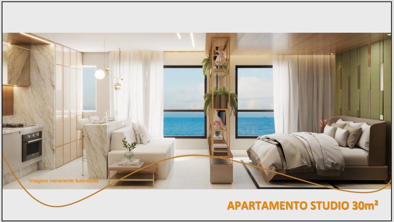 Apartamento 30m² do Beiramar Prince com design inteligente e integrado