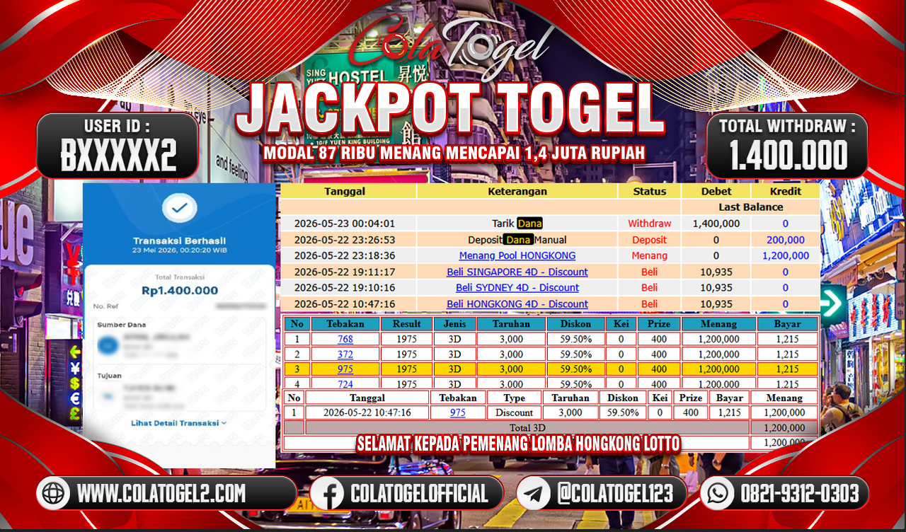 JACKPOT HONGKONG LOTTO!!