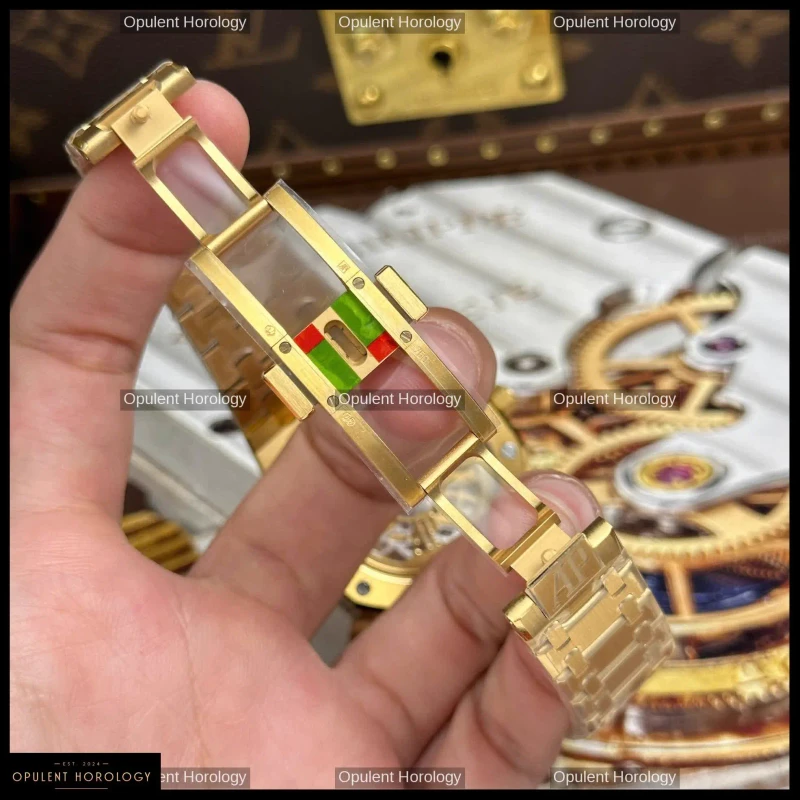 Audemars Piguet Royal Oak Jumbo Extra-Thin Openworked 16204 Rose Gold Skeleton Dial 39mm