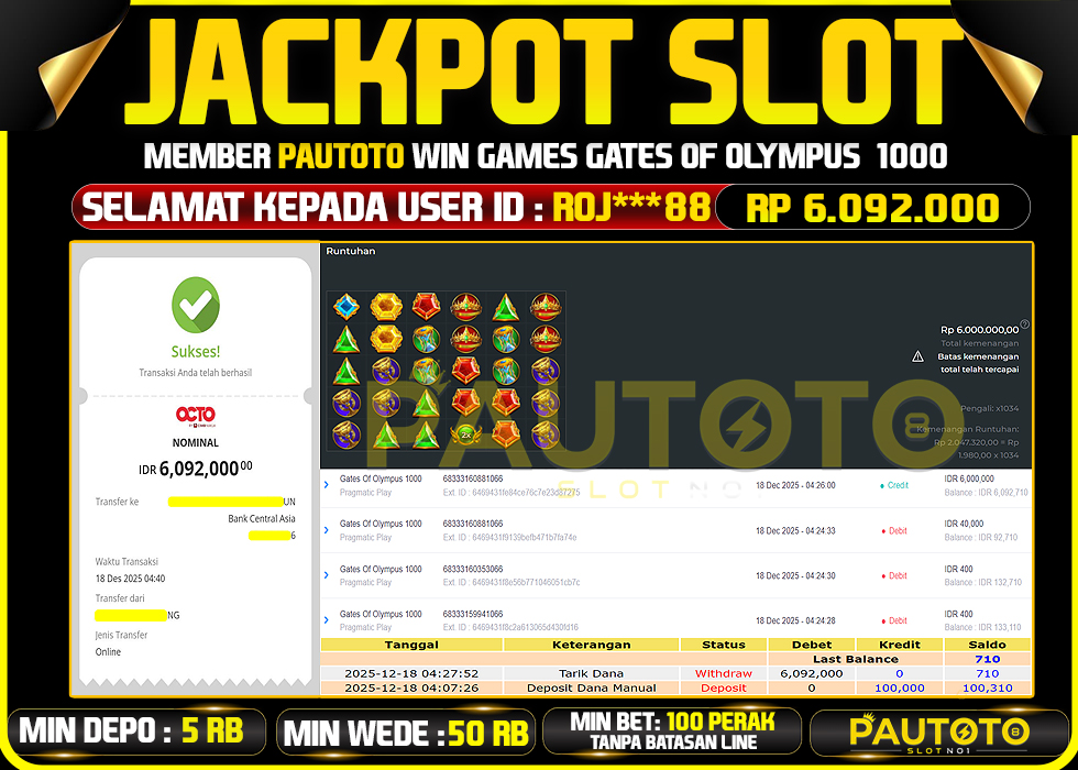 BUKTI JACKPOT LUNAS PAUTOTO