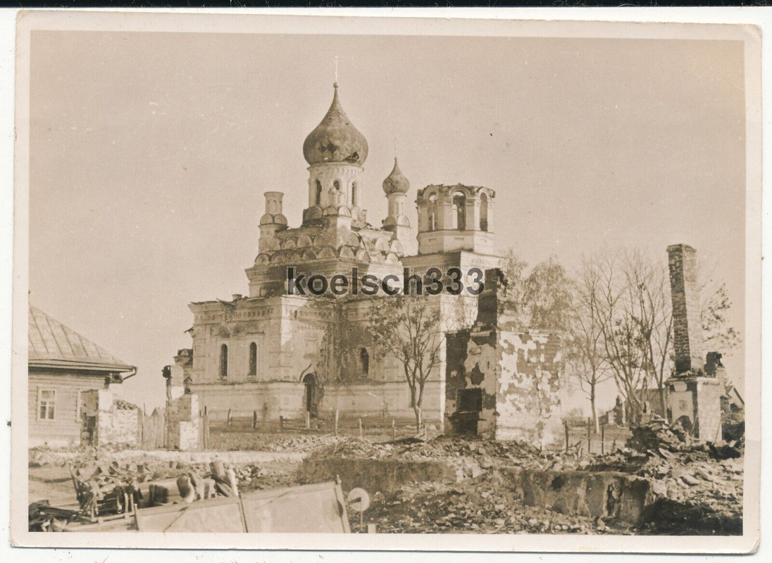 Foto Ruinen Kirche in Ula Russland Wehrmacht Ostfeldzug Zerstörungen ..