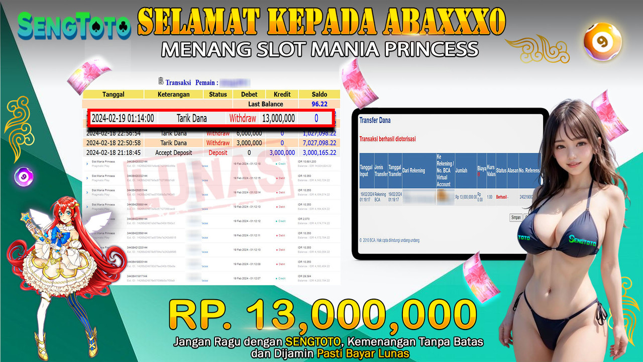 BUKTI PEMBAYARAN SLOT MANIA PRINCESS