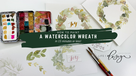 How to Paint a Watercolor Wreath in 15 minutes or less!