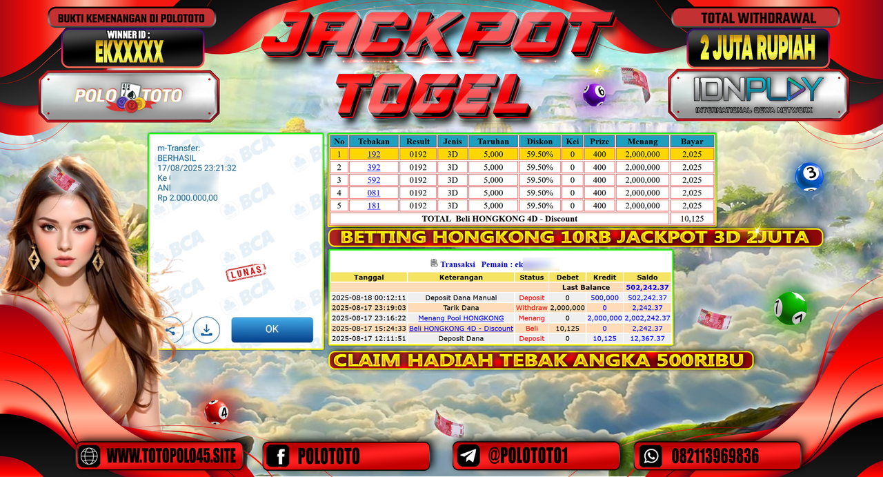 POLOTOTO JACKPOT TOGEL HONGKONG LOTTO Rp.2.000.000,-