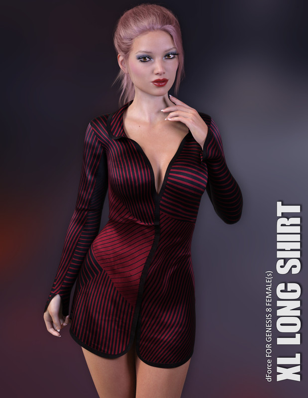 dForce XL Long Shirt for Genesis 8 Females