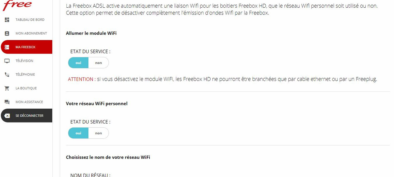 Paramétrage wifi Crystal