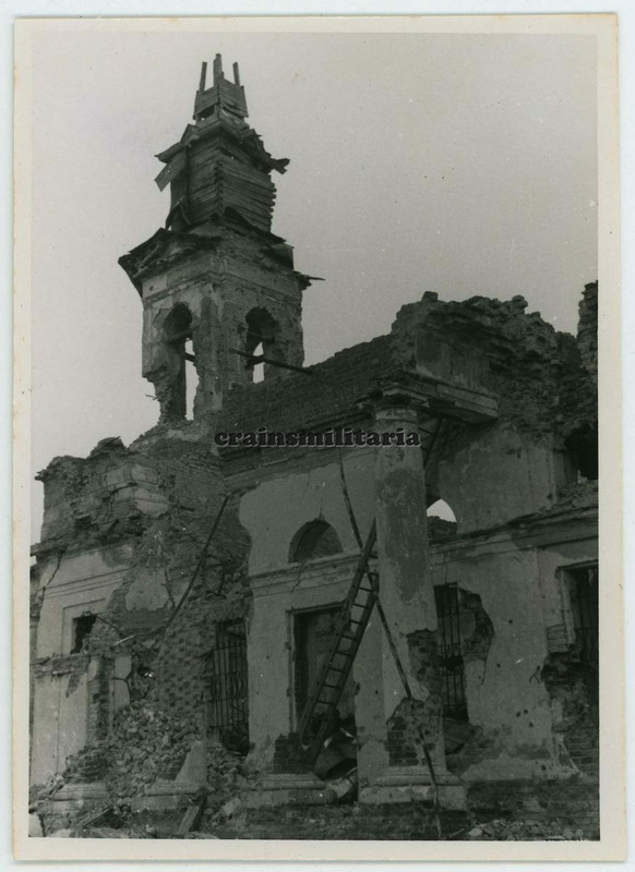 Orig. Foto zerstörte orthodoxe Kirche bei Smolensk Russland 1941