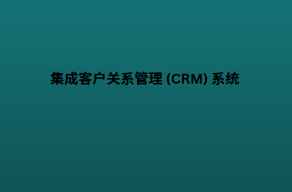 集成客户关系管理 (CRM) 系统