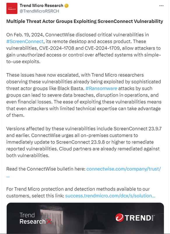 ScreenConnect attacks