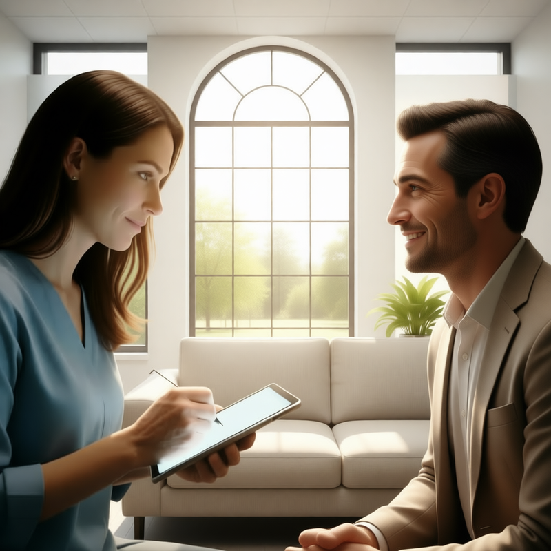 Background image of a modern clinic