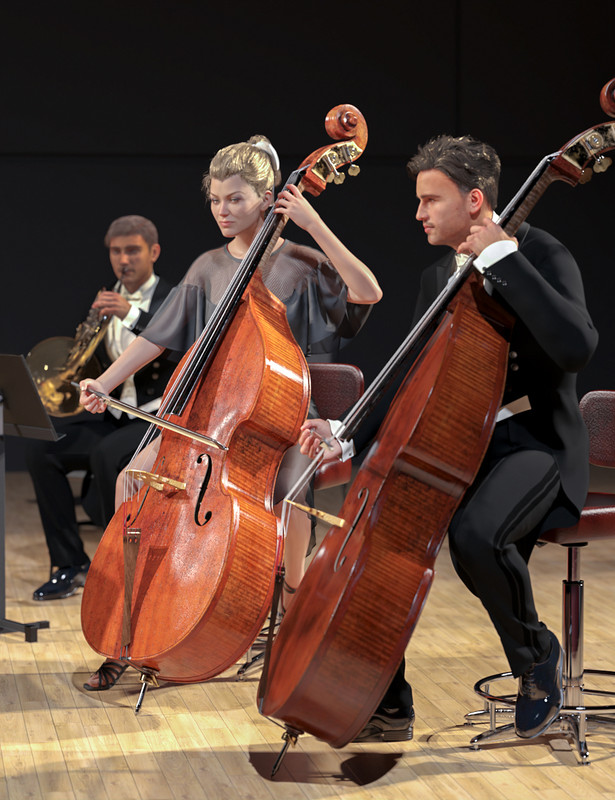 Double Bass and Poses for Genesis 8 and 8.1 Double Bass and Poses for Genesis 8 and 8.1