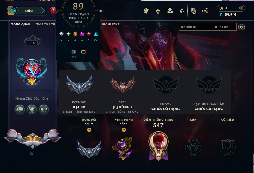Acc LMHT # - Khung Bạc