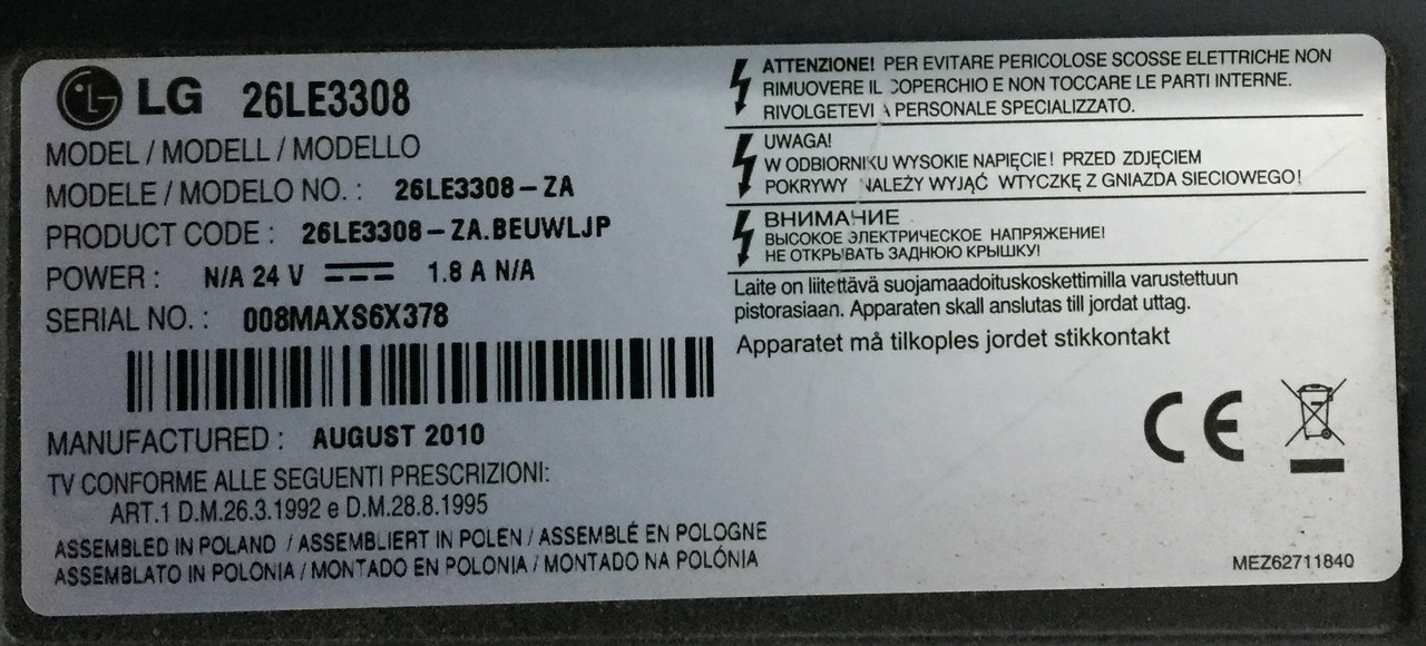 Chassis label