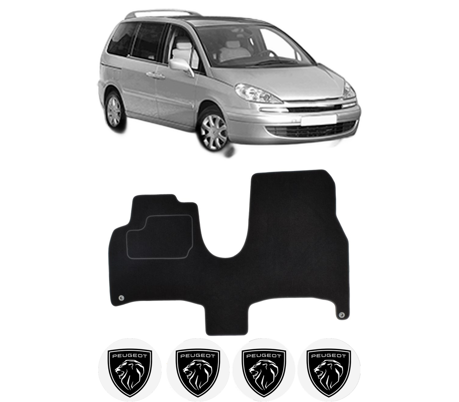 Set Covorase Presuri PEUGEOT 807 (EB_) din 2002-2010, Auto, Material Textil Mocheta, 4 Stickere auto cu PEUGEOT