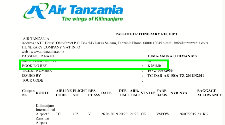 Duda Urgente Air Tanzania ✈️ Forum Eastern Africa