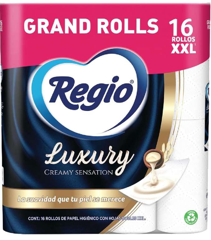 AMAZON: Regio Luxury Creamy Sensation Papel Higiénico con Hojas Dobles XXL - 1 x 16 unidades