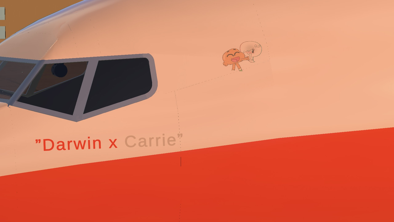 Darwin and Carrie “hugging”