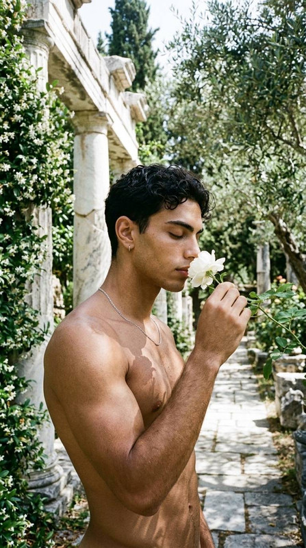 Man smelling flower 202604080718 1