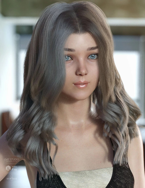 dForce Kay Hair for Genesis 3 and 8 Female(s)