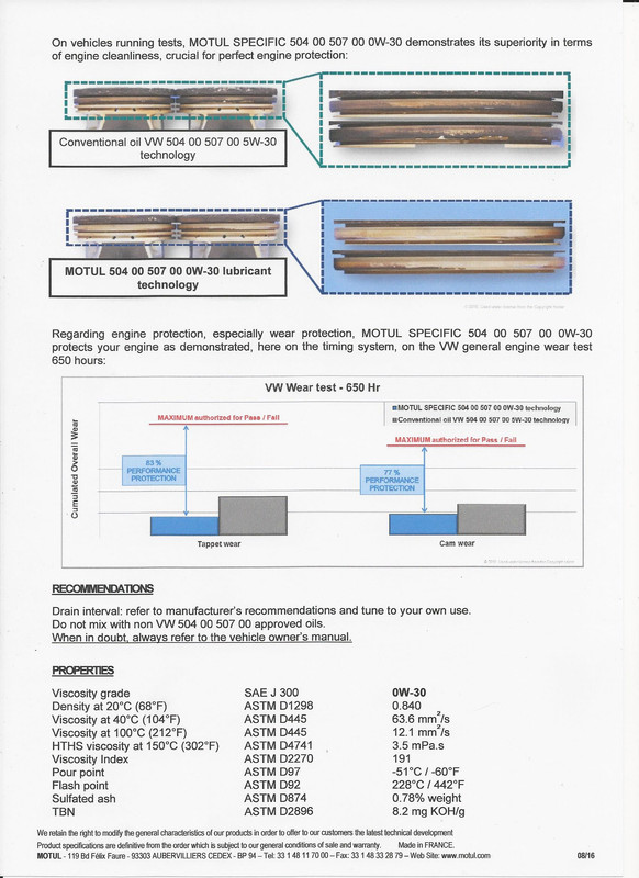 MOTUL SPECIFIC 504 00 507 00 0W-30. (Anglais)(page 2)