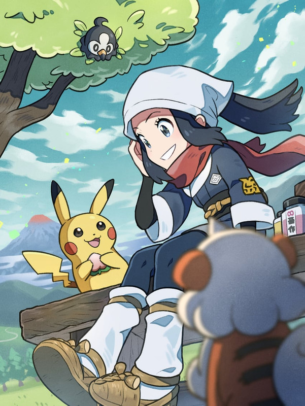 pikachu-akari-starly-and-hisuian-growlit