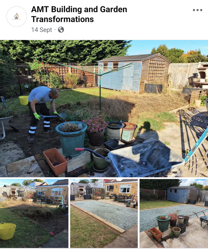 Gardentransformation makeover flowerbed raisedbed sleepers rollesby acle greatyarmouth landscaper bu