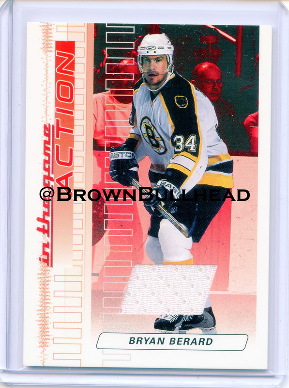 2003-04 ITG Action Jerseys #M-005 [Bryan Berard] [Boston Bruins] [Ruby] [~500] [swatch=white] a