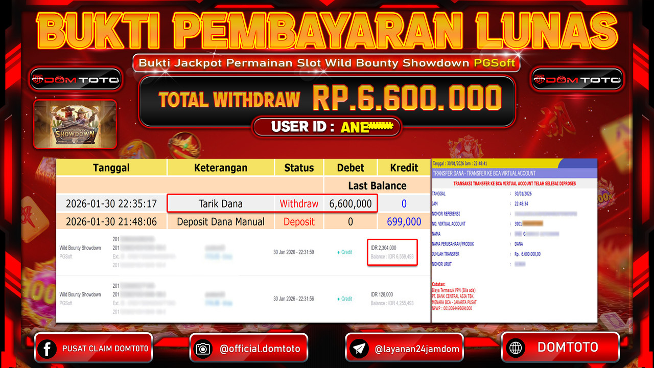 JACKPOT SLOT Wild Bounty Showdown PGSoft 30 JANUARI 2026