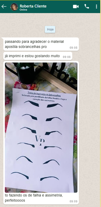 Depoimento de cliente sobre a apostila de treino