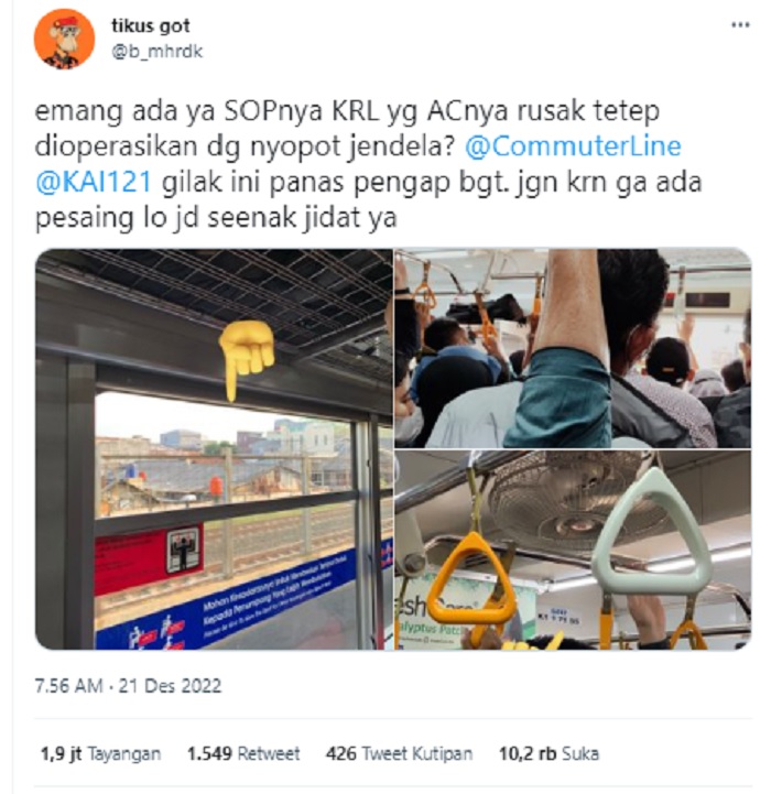 Viral di medsos keluhan seorang pengguna KRL yang menanyakan tentang standar operasional prosedur (SOP) pengoperasiona KRL.